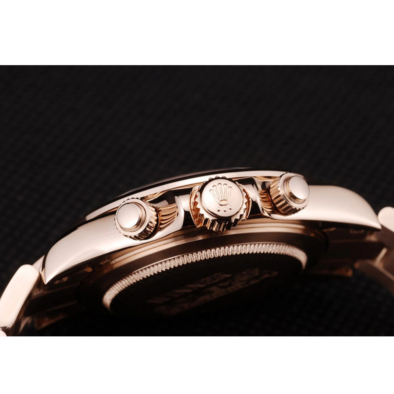 Rolex aaa copy Daytona Steel Rose Stainless Bezel Plated Rose Dial Gold Gold Rolex 0531